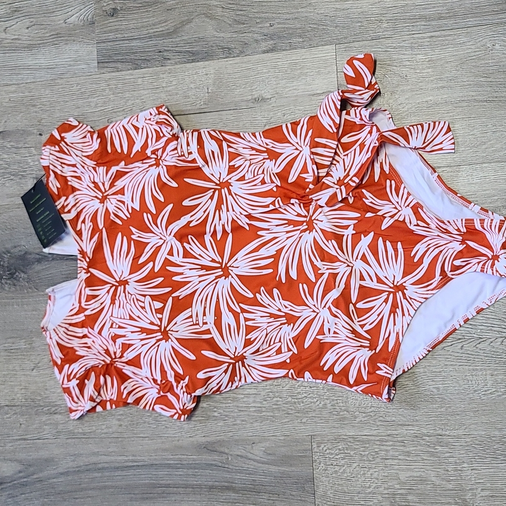 Orange Floral One piece